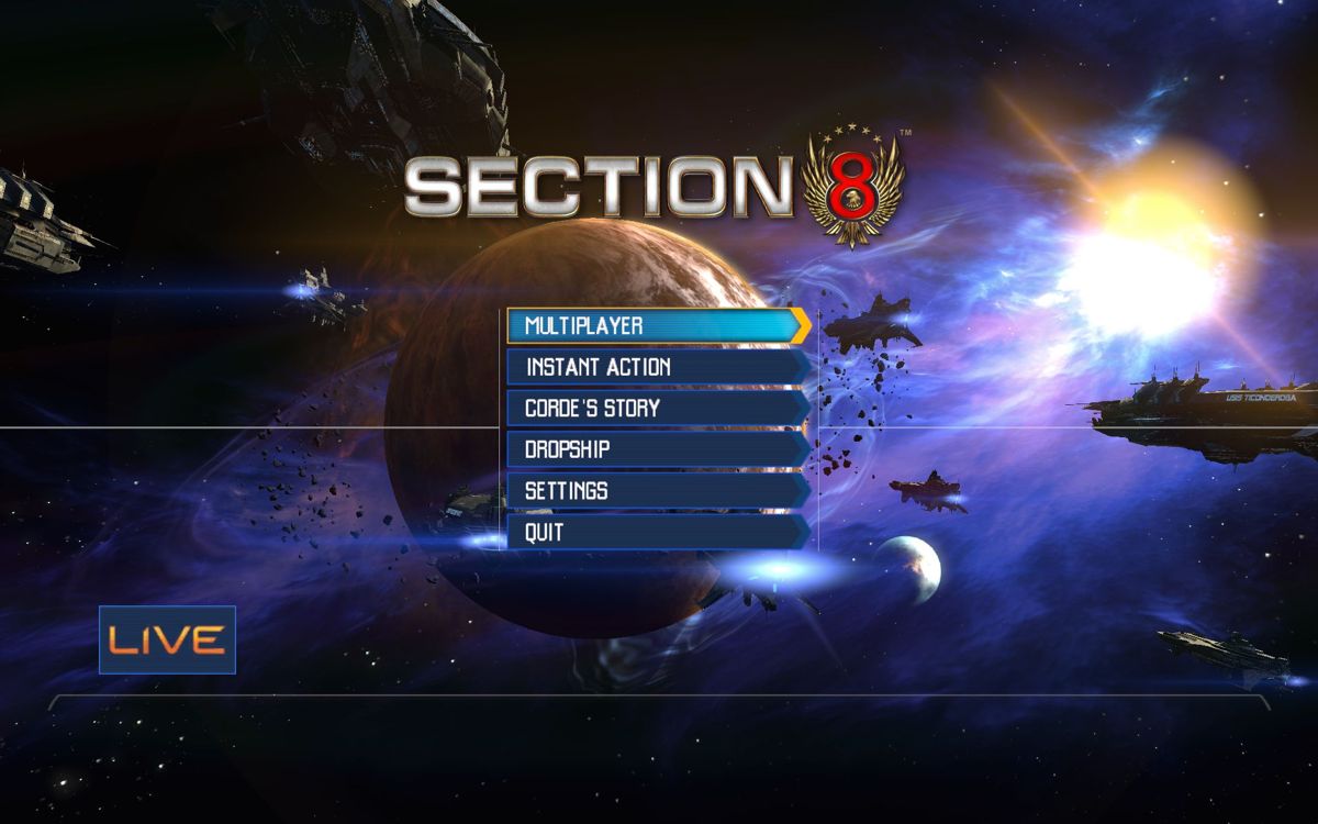Section 8 (Windows) screenshot: Main Menu