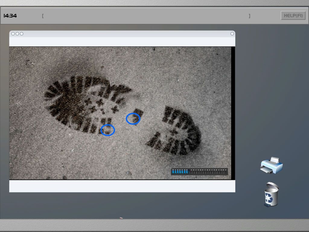 Casebook: Episode II - The Watcher (Windows) screenshot: Processing a foot print