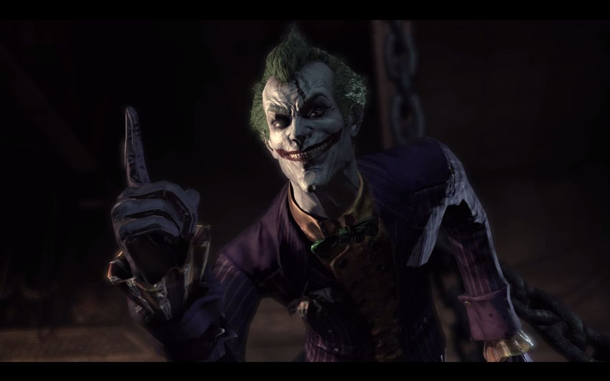 Batman: Arkham Asylum (Windows) screenshot: Joker is having fun - at least for now.