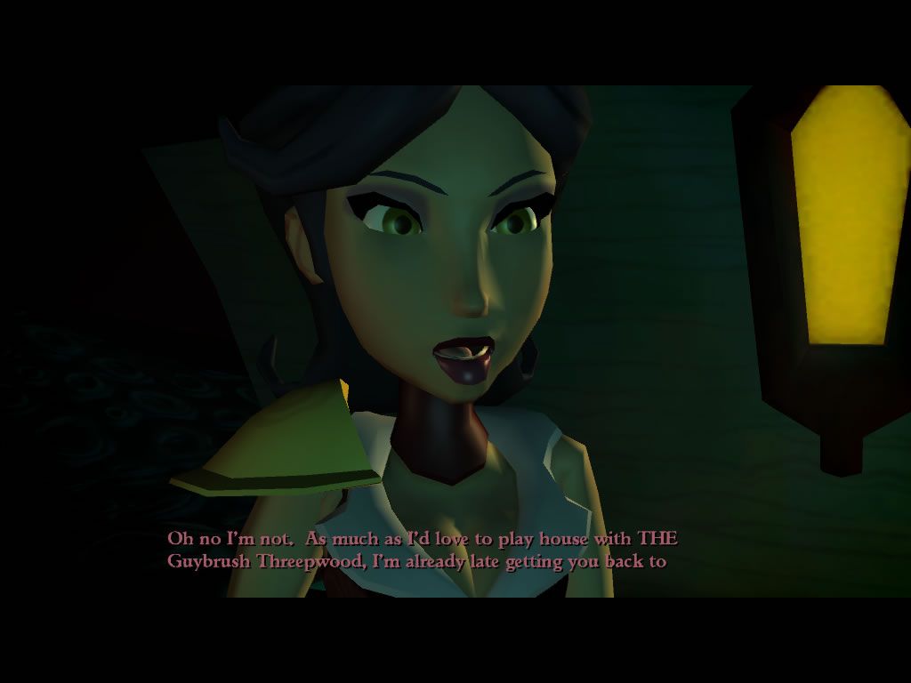 Tales of Monkey Island: Chapter 3 - Lair of the Leviathan (Windows) screenshot: Morgan LeFlay, the female protagonist.