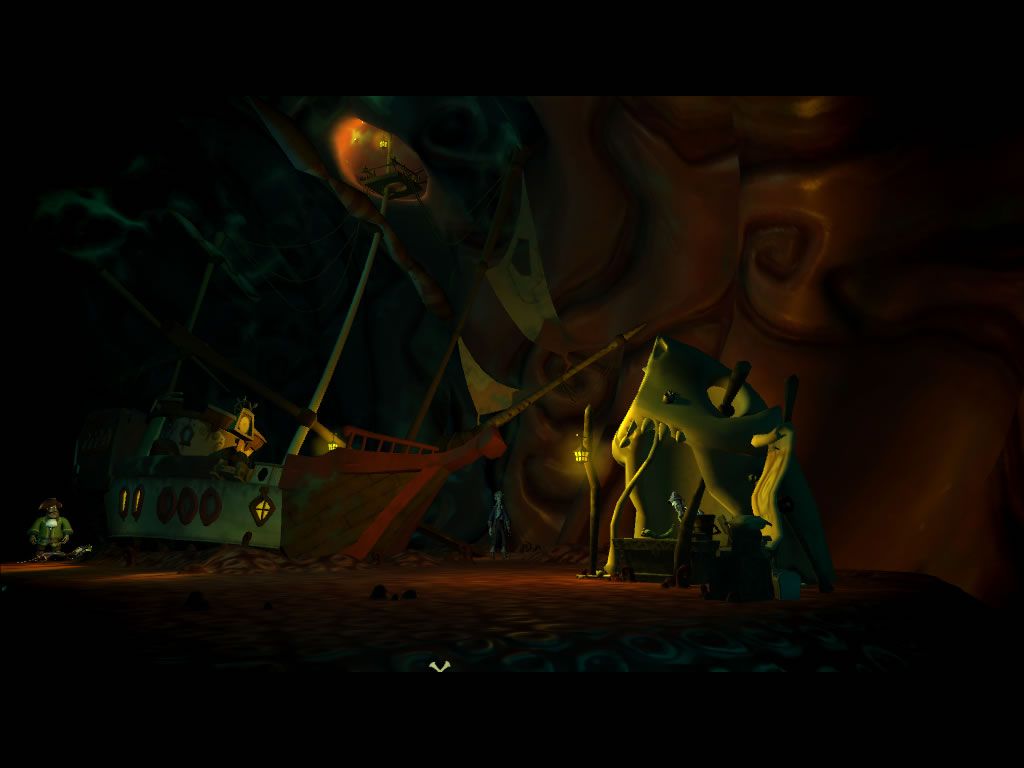 Tales of Monkey Island: Chapter 3 - Lair of the Leviathan (Windows) screenshot: Inside the manatee.