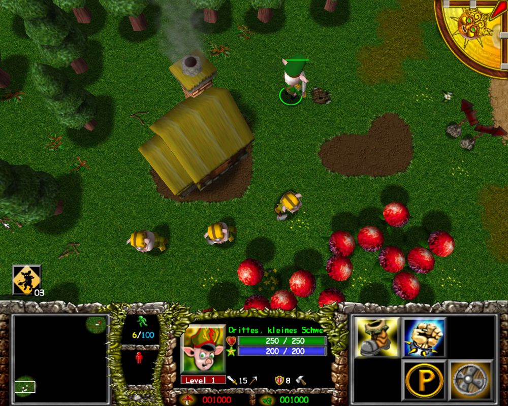 World Fables (Windows) screenshot: The first mission of the pig campaign (demo version)