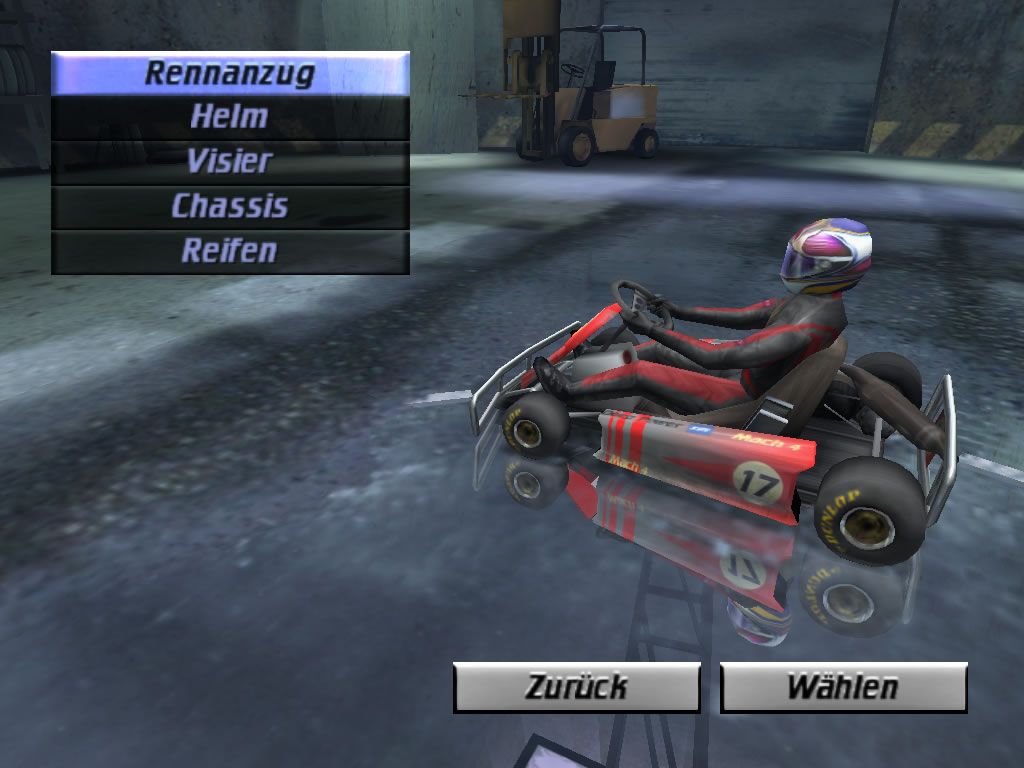Michael Schumacher: World Tour Kart 2004 (Windows) screenshot: Customizing the driver (demo version)