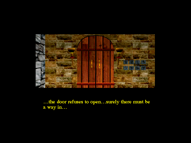 Grackon's Curse (Windows 3.x) screenshot: First room - locked