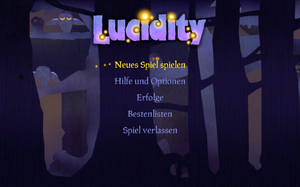 Lucidity (Windows) screenshot: Main Menu