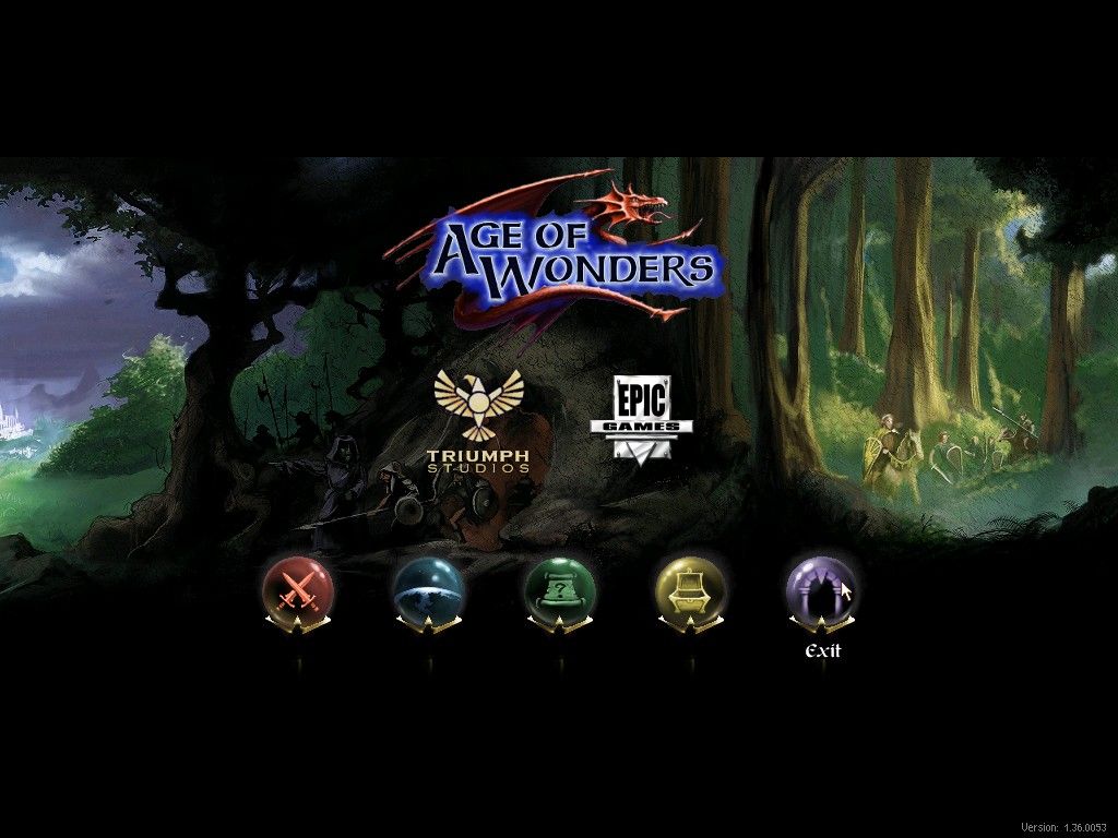 Age of Wonders (Windows) screenshot: Main title / main menu.