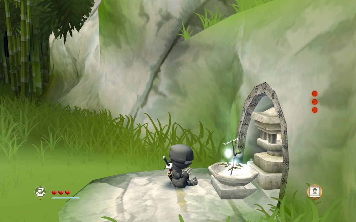 Mini Ninjas (Windows) screenshot: Activiation a shrine to get a scroll.