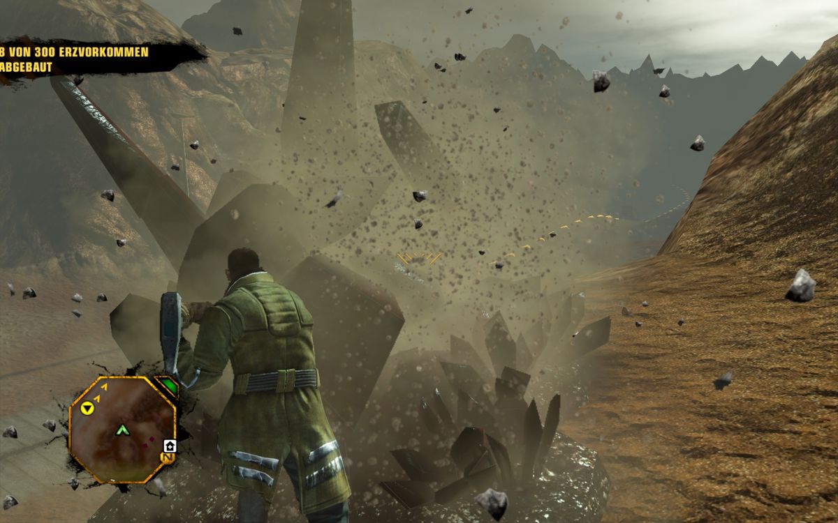 Red Faction: Guerrilla (Windows) screenshot: Looting an ore-vein means hammering it to shreds.