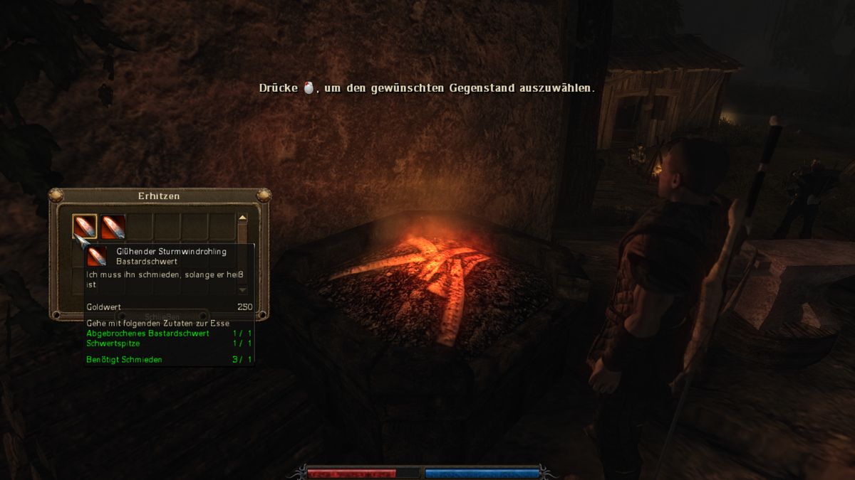 Risen (Windows) screenshot: The player can once again forge his own weapons or repair the ones he finds.