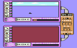 Spy vs. Spy: The Island Caper (Commodore 64) screenshot: "Oh No, Jaws!"