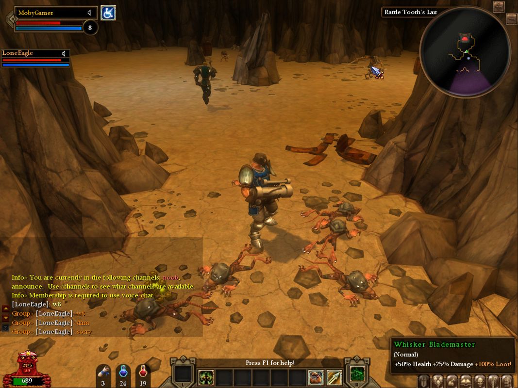 Dungeon Runners (Windows) screenshot: A Whisker Blademaster.