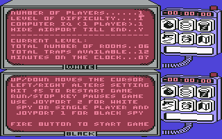 Spy vs Spy (Commodore 64) screenshot: Options
