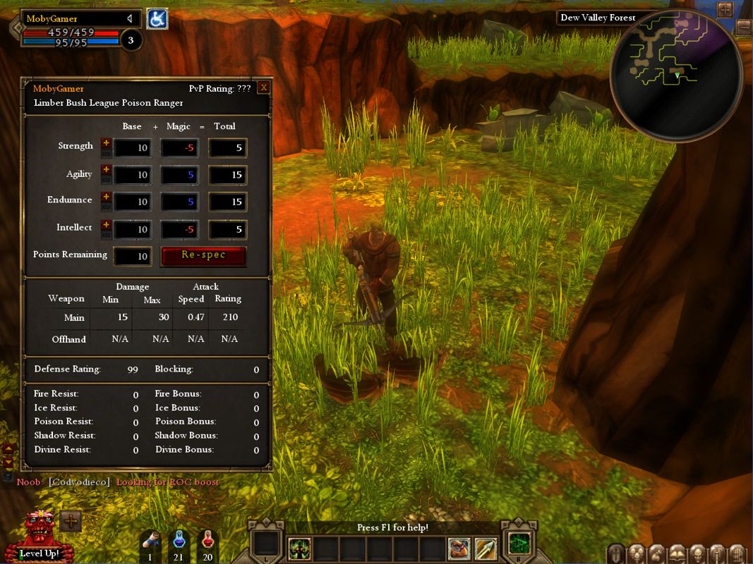 Dungeon Runners (Windows) screenshot: Stats