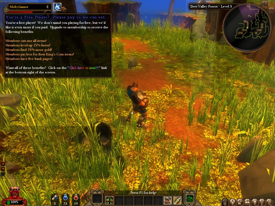 Dungeon Runners (Windows) screenshot: Members have more options.