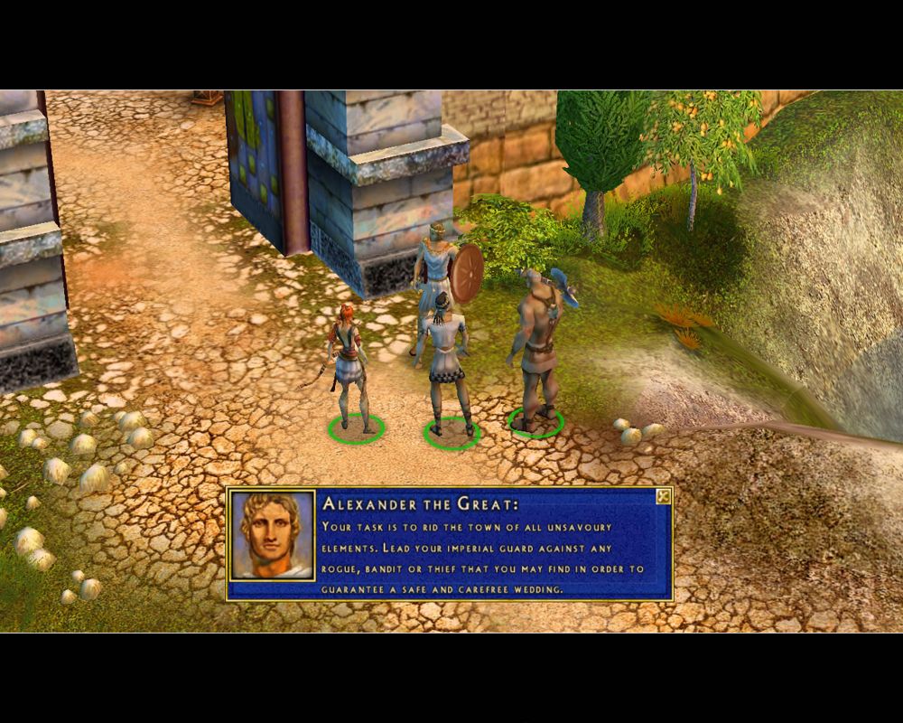 Alexander: The Heroes Hour (Windows) screenshot: Alexander the Great gives his orders (demo version)
