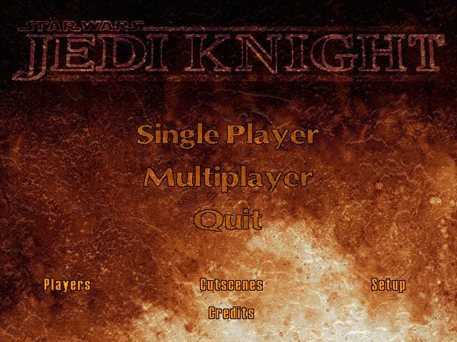 Star Wars: Jedi Knight - Dark Forces II (Windows) screenshot: Main menu