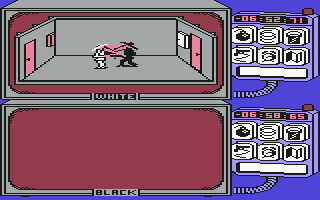 Spy vs Spy (Commodore 64) screenshot: Fighting the Black Spy
