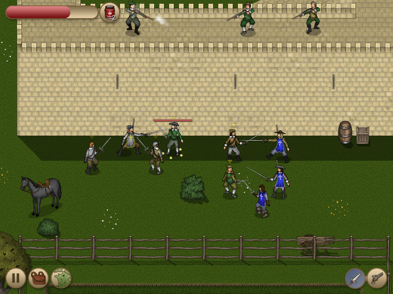 <small>The Three Musketeers: The Game (Windows) screenshot:</small><br> Siege of La Rochelle