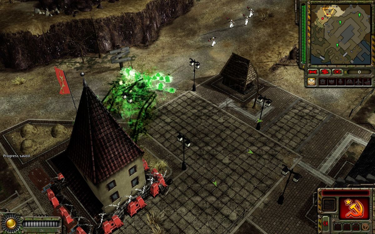 Command & Conquer: Red Alert 3 - Uprising (Windows) screenshot: Soviet new desolator units are deadly for the infantry.