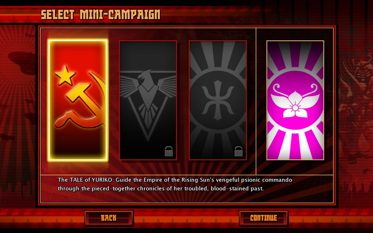 Command & Conquer: Red Alert 3 - Uprising (Windows) screenshot: New campaigns.