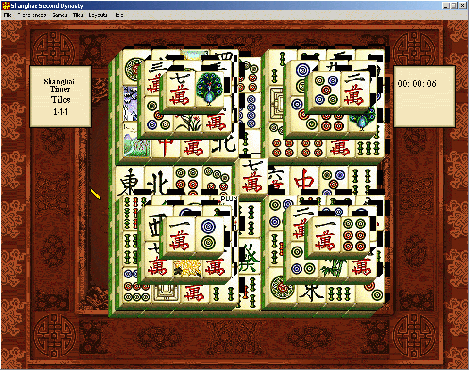 Shanghai: Second Dynasty (Windows) screenshot: Dynasty tileset, Quad layout