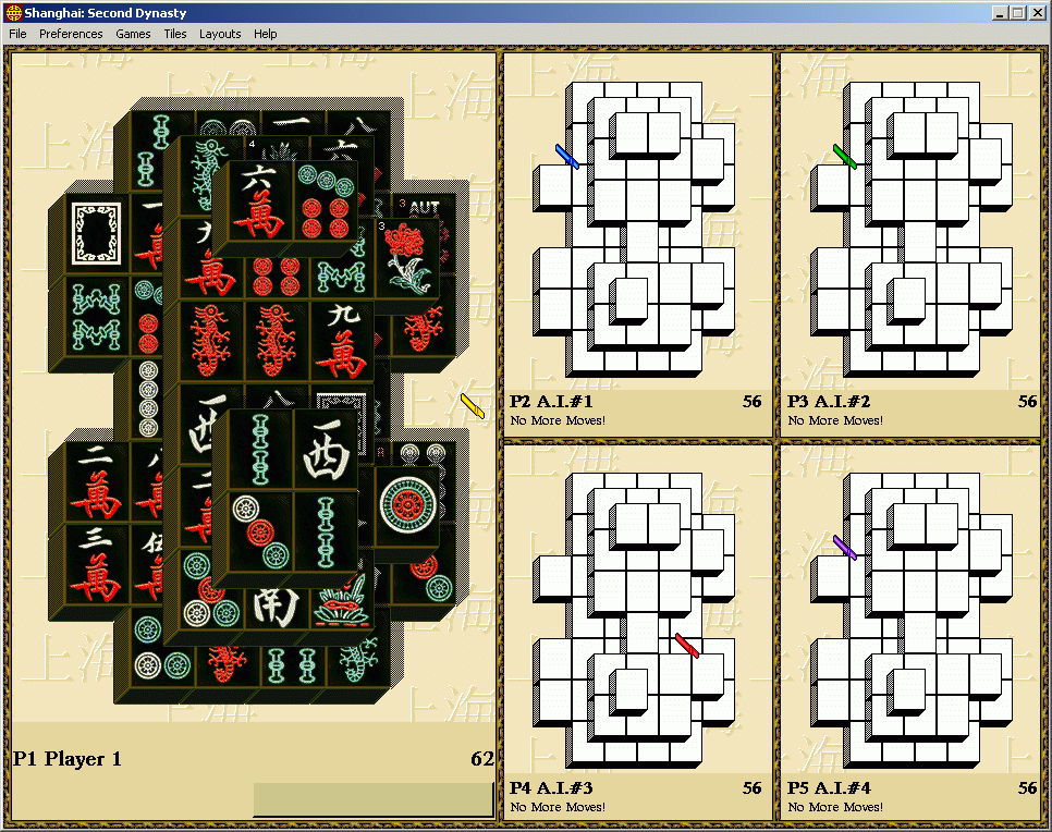 Shanghai: Second Dynasty (Windows) screenshot: Dynasty game, Black tileset