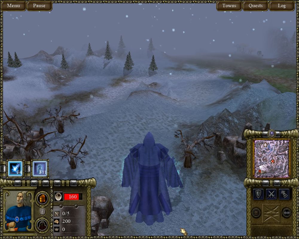 Battle Mages: Sign of Darkness (Windows) screenshot: The playing perspective (demo version)