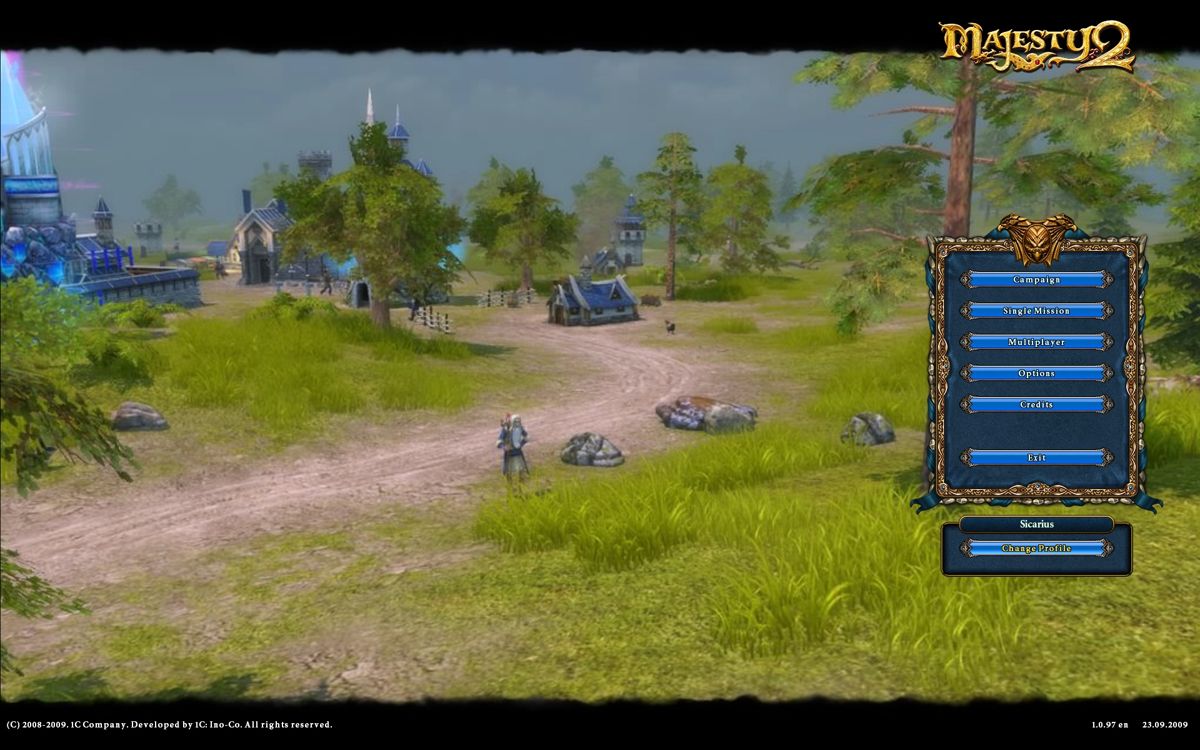 Majesty 2: The Fantasy Kingdom Sim (Windows) screenshot: Main Menu