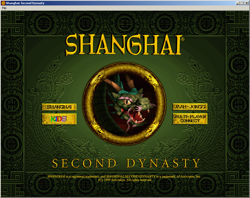 Shanghai: Second Dynasty (Windows) screenshot: Title screen
