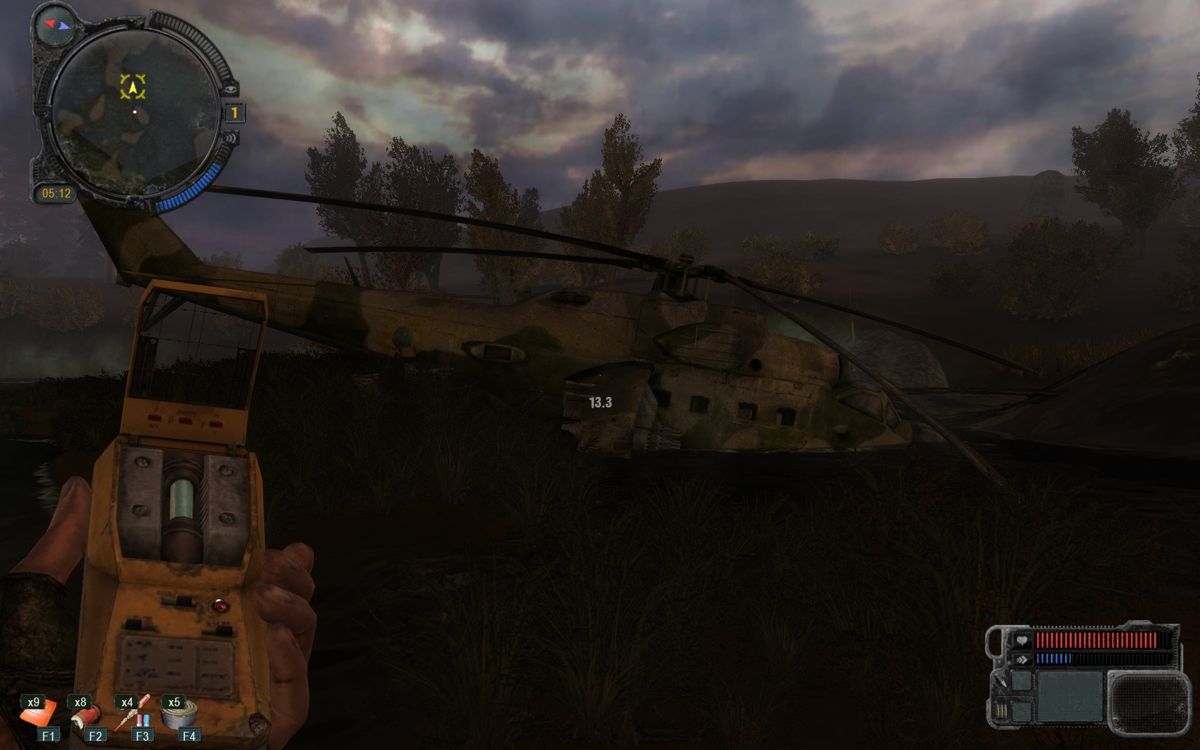 S.T.A.L.K.E.R.: Call of Pripyat (Windows) screenshot: One of the five downed helicopters.