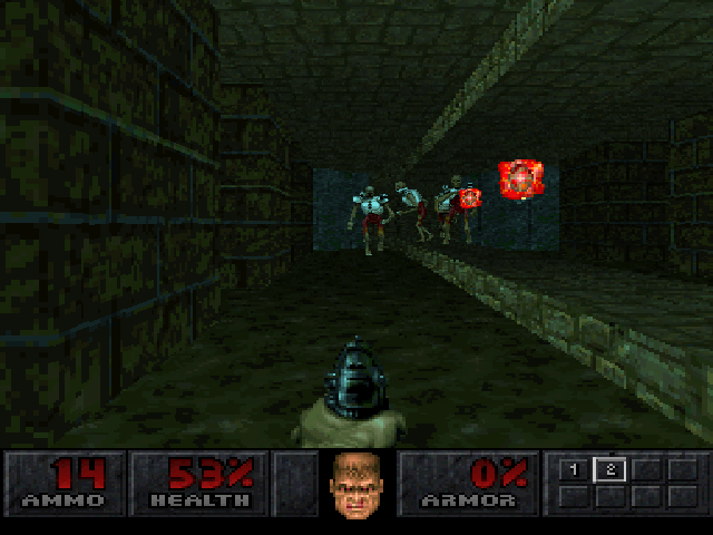 Final Doom (PlayStation) screenshot: Typical tough Plutonia. Maybe that's why fewer maps made the port?