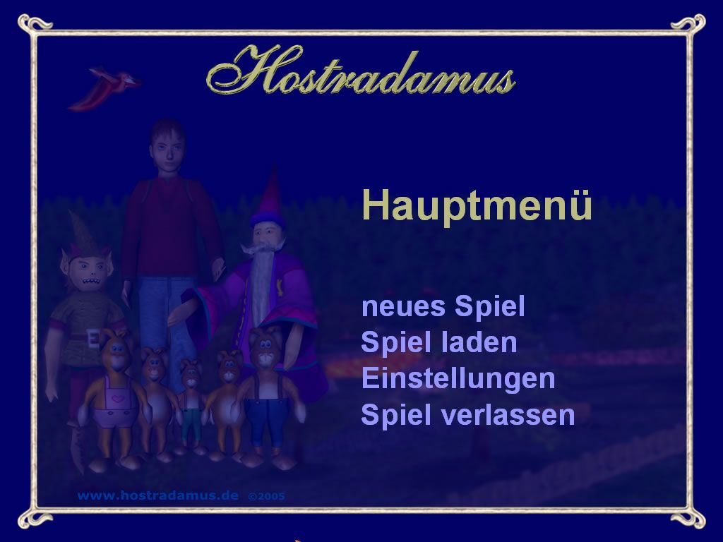Hostradamus: Hoffnung einer verlorenen Welt (Windows) screenshot: Main Menu (demo version)