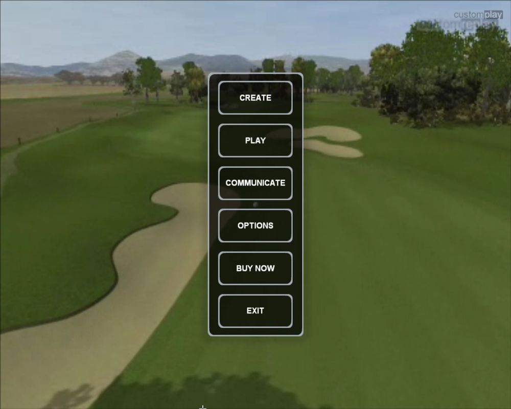 CustomPlay Golf (Windows) screenshot: Main menu (demo version)