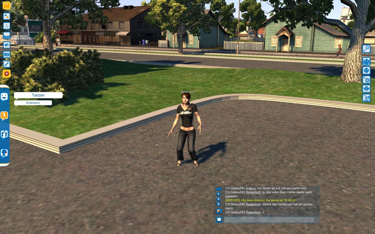 Cities XL (Windows) screenshot: My avatar isn't having a seizure - she's dancing.