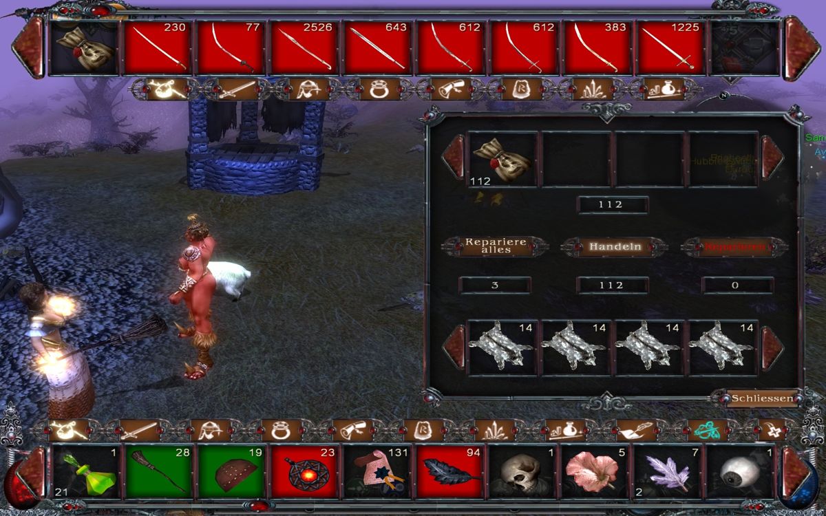 Time of Shadows (Windows) screenshot: Trading with a goblin trader - what else would you do?