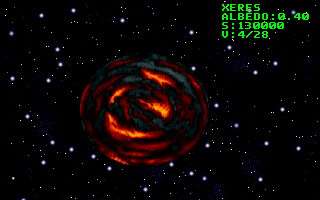 Entity (DOS) screenshot: Xeres - the planet where the entity is imprisoned