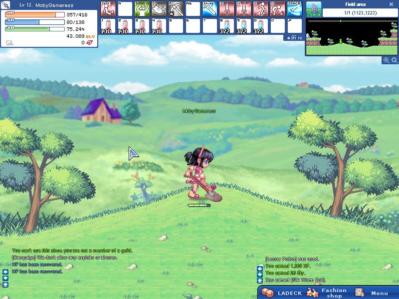 La Tale (Windows) screenshot: Digging for fame and fortune, but don't dig on top of a Behemoth.