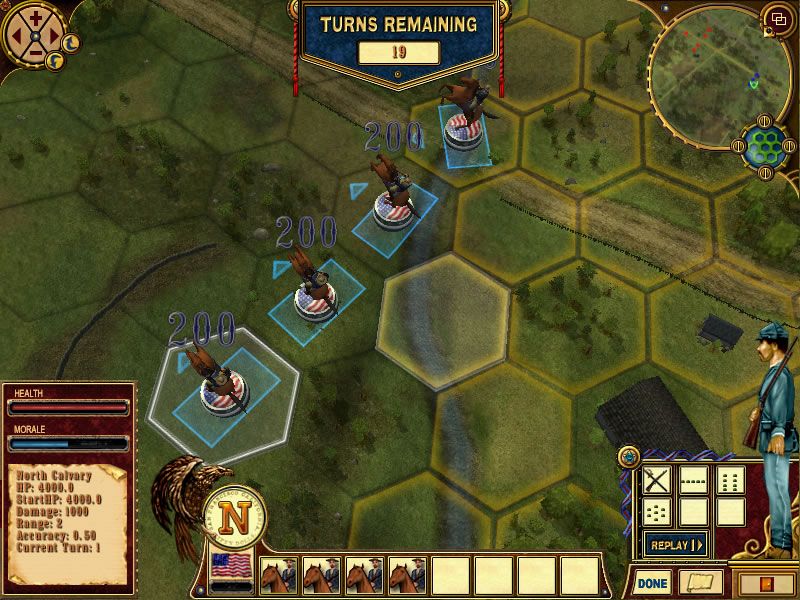 American Civil War: Gettysburg (Windows) screenshot: Mission 1 (demo version)