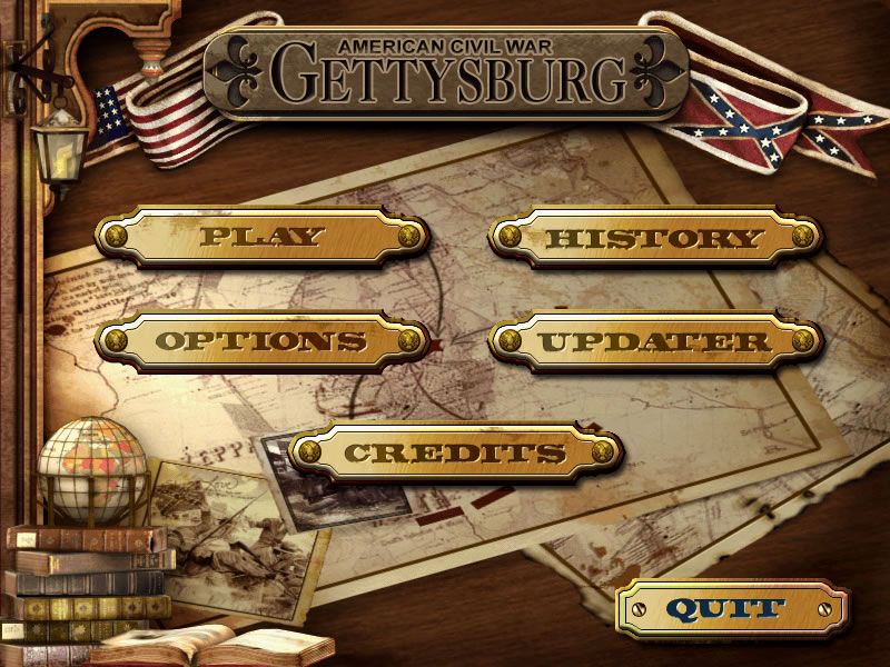 American Civil War: Gettysburg (Windows) screenshot: Main menu (demo version)