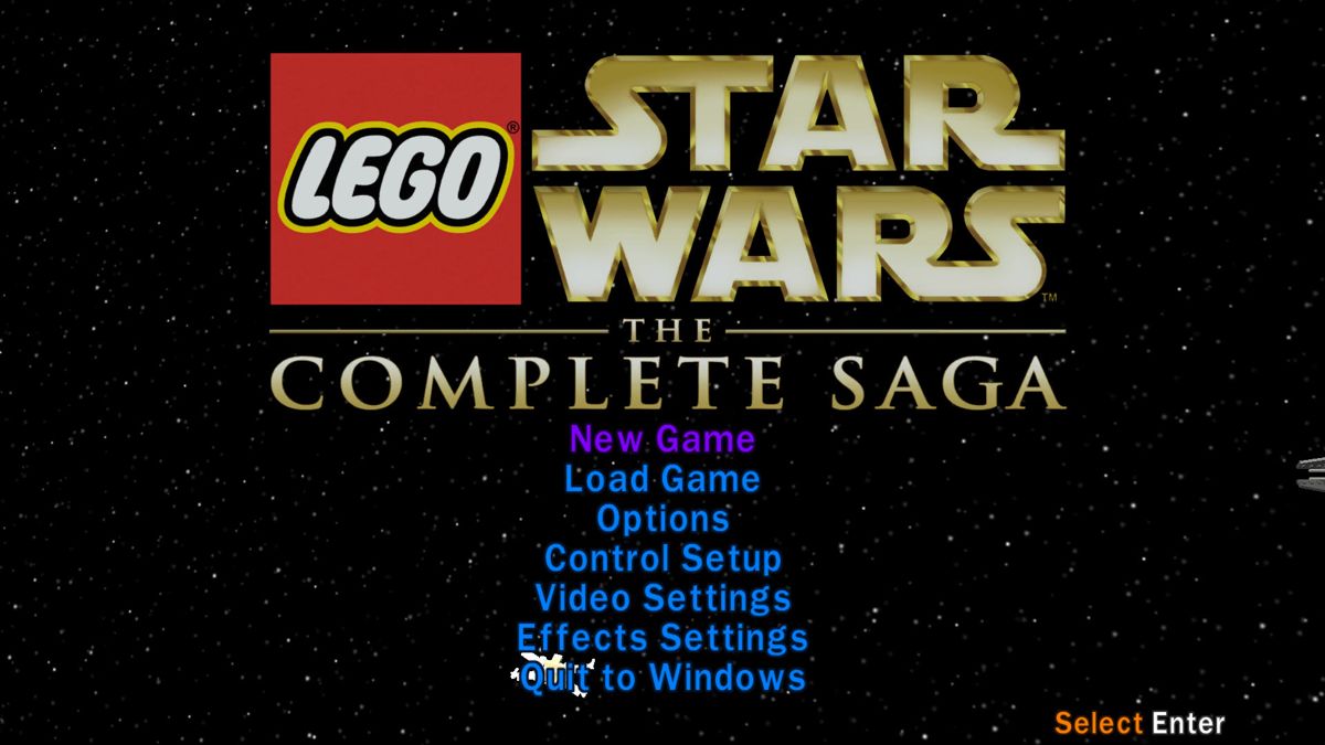 LEGO Star Wars: The Complete Saga (Windows) screenshot: Main menu