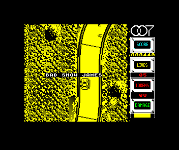 The Spy Who Loved Me (ZX Spectrum) screenshot: Crashed