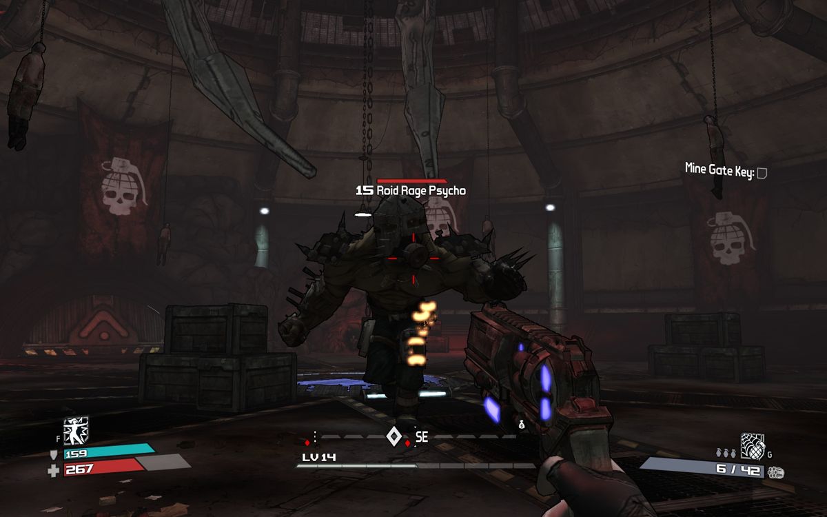 Borderlands (Windows) screenshot: One of the many boss-enemies.