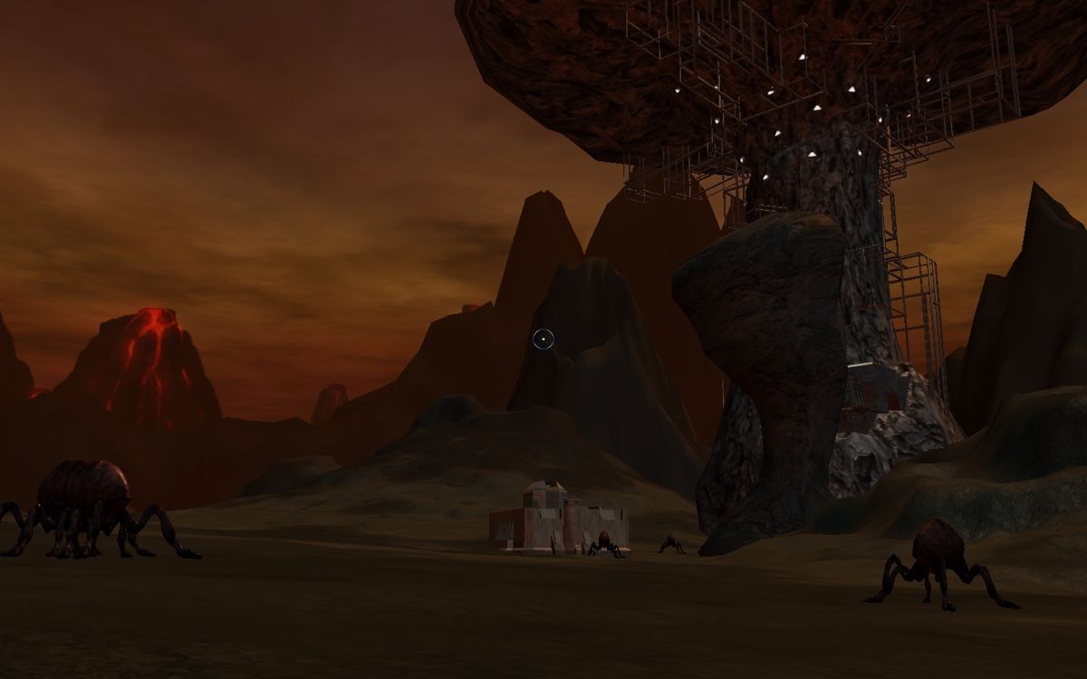 Star Wars: Galaxies - Trials of Obi-Wan (Windows) screenshot: Lava fleas are among the indigenous fauna. A player mount was granted as a purchase reward, and can cross lava without causing damage.