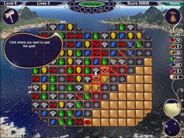Jewel Match 2 (Browser) screenshot: ...it clears quite a lot of tiles.
