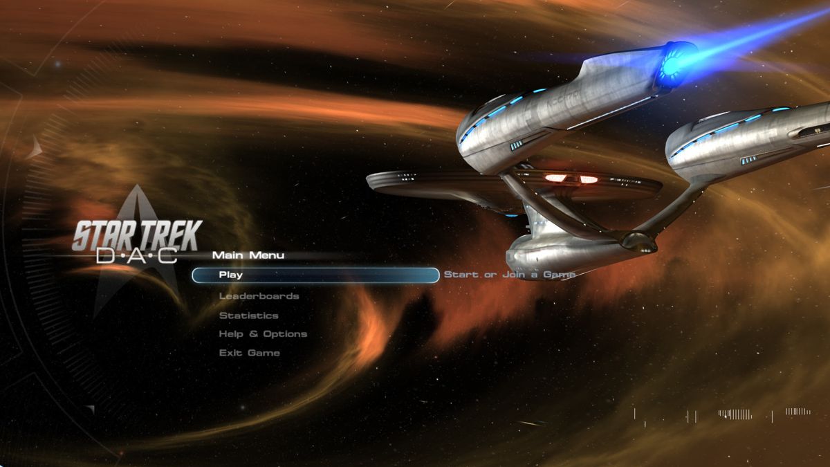 Star Trek: D-A-C (Windows) screenshot: Main menu