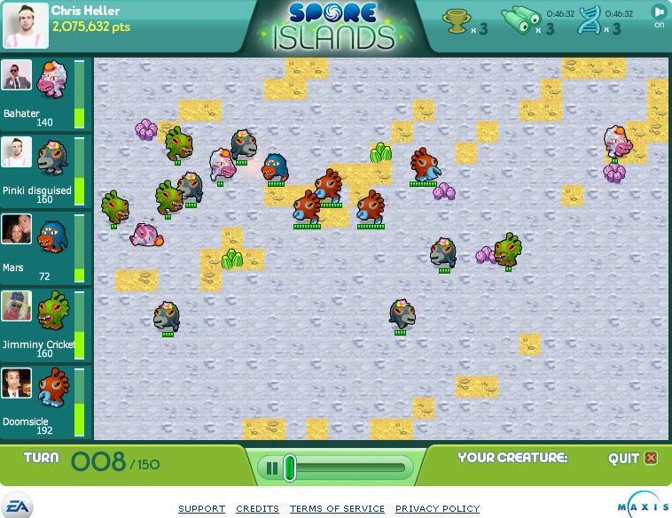 Spore Island (Browser) screenshot: Observation in progress