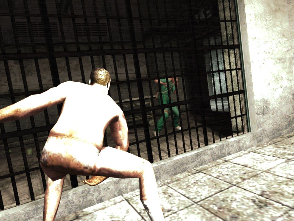 Manhunt 2 (Windows) screenshot: Some prisoners want to make you unhappy