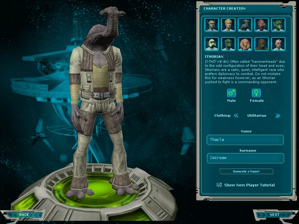 Star Wars: Galaxies - Jump to Lightspeed (Windows) screenshot: Ithorian character, added with the expansion.