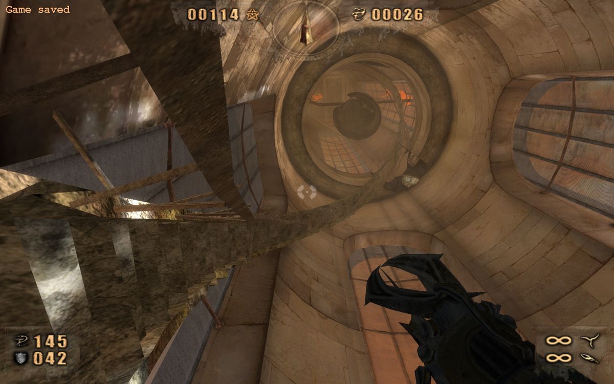 Painkiller: Resurrection (Windows) screenshot: Whoever build those stairs was rather sadistic.