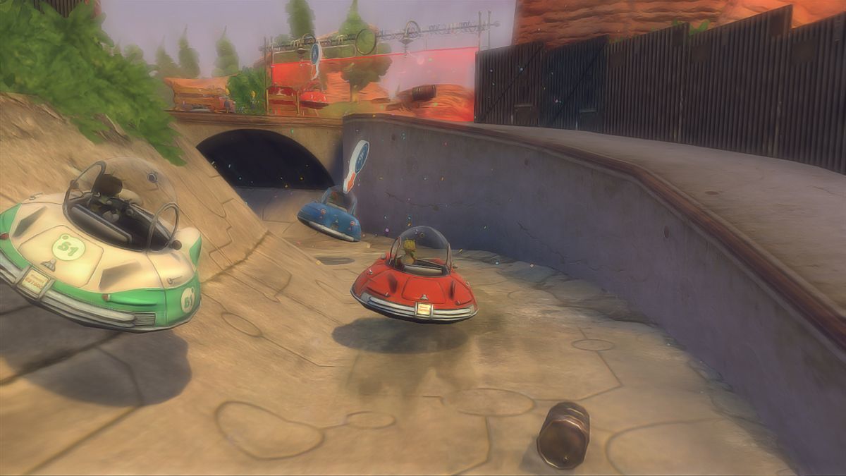 Planet 51: The Game (Xbox 360) screenshot: Racing in the canals